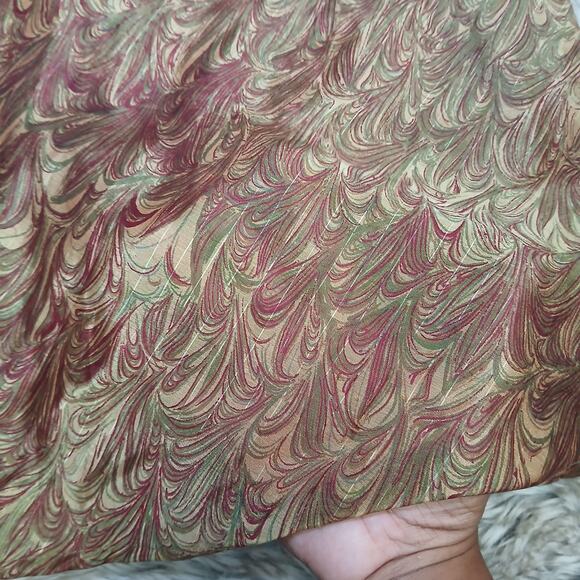 Vtg Marbled Tank Top Small S Semi Sheer Silk Brown Green Swirl Pattern Boho 90s - Picture 3 of 6